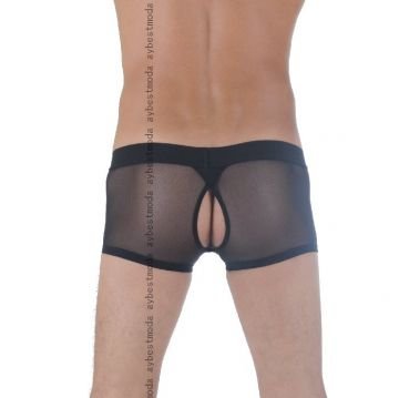Kalçası Açık Transparan Erkek Boxer ABM4334 - Erkek Fantazi İç Giyim