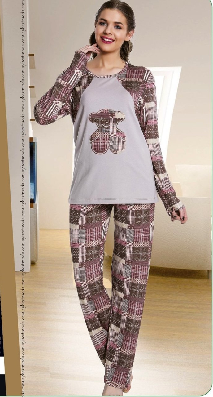 Ayılı Uzun Pijama Takımı ABM6349