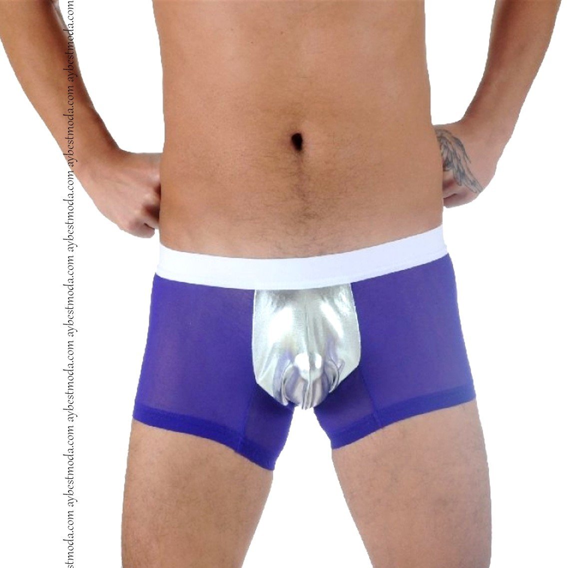 Transparan Mor Erkek Boxer ABM5364 - Erkek Fantazi İç Giyim