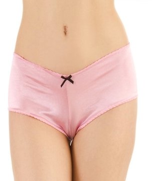 Pembe Kalp Dekolteli Saten Şort ABM2387