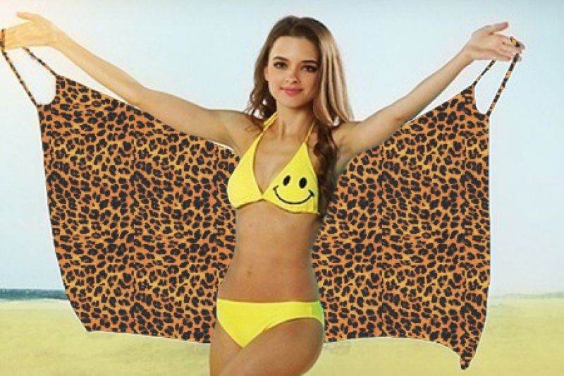Leopar Desenli Pareo Ladies Beach ABM389