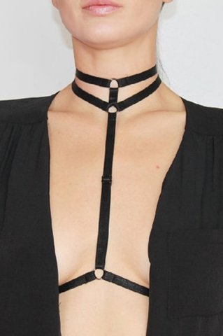Boyunda Çift Sıralı Şık Lastik Harness ABM8390