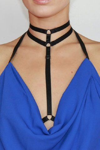 Boyunda Çift Sıralı Şık Lastik Harness ABM8390
