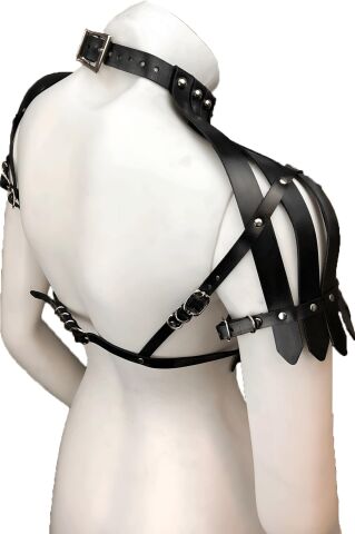 Arkası Açık Deri Crop Büstiyer Harness ABM9406