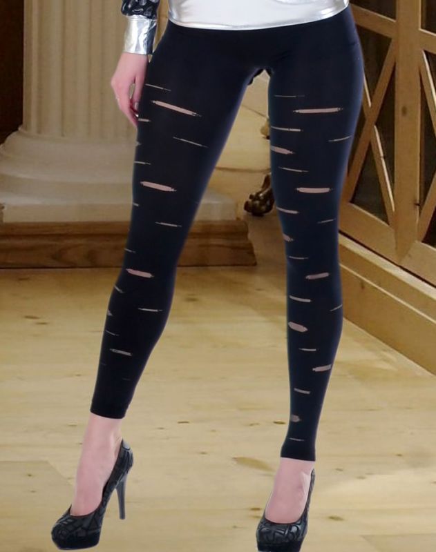 Yırtık Desenli Esnek Tayt