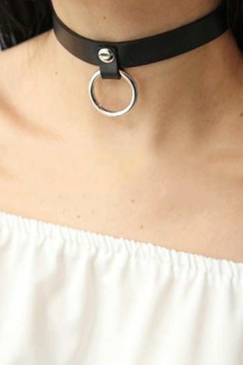 Halkalı Şık Deri Choker Tasma ABM8514