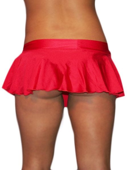 Kırmızı Volanlı Mini Etek - Kırmızı Mini Skirt 38103