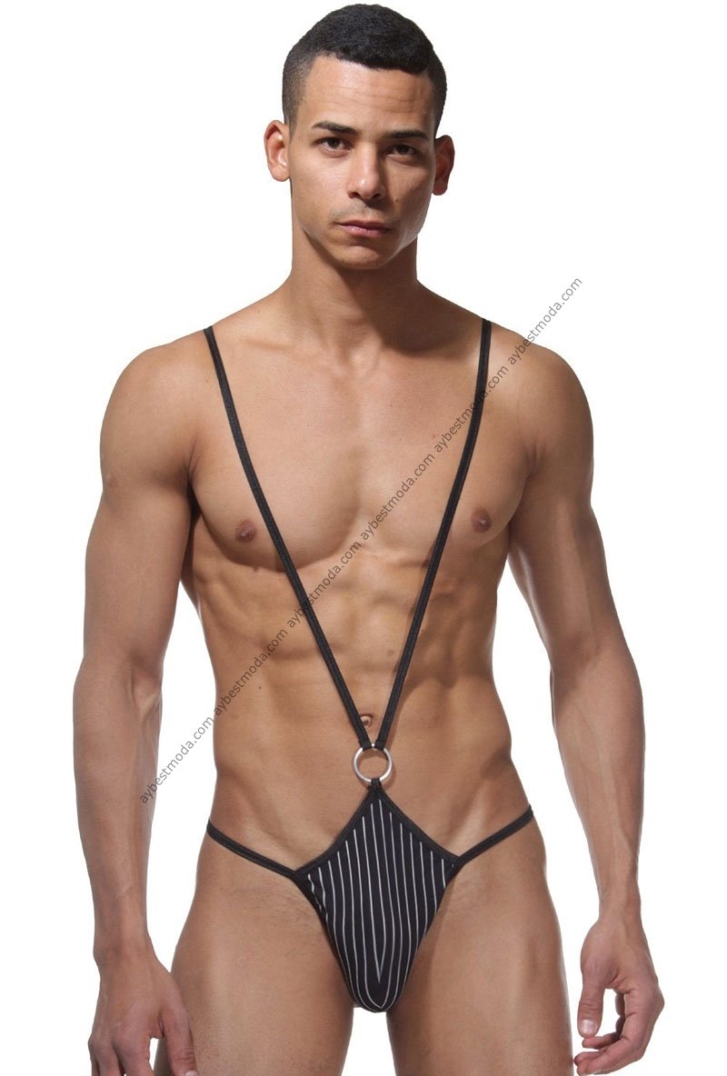 Çizgili Erkek Fantazi Body ABM6542