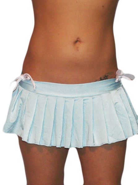 Beyaz Pliseli Mini Etek - White Mini Skirt 65661wht