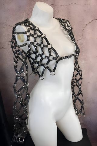 Çift Taraflı Deri Crop Bağlamalı Büstiyer Harness ABM9607