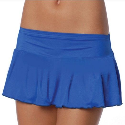 Koyu Mavi Volanlı Mini Etek - Mini Skirt 38109