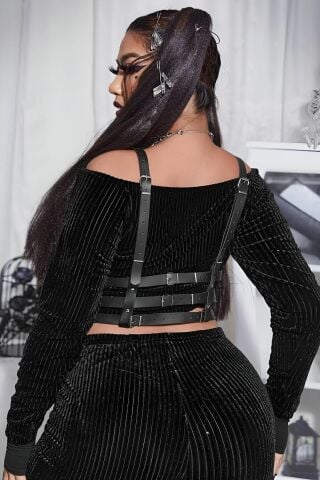 Fantezi Deri Vücut Kemeri Harness ABM9687
