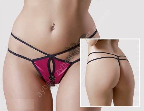 Koyu Pembe-Siyah Simetrik Seksi Tanga ABM3694