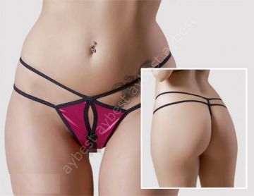 Koyu Pembe-Siyah Simetrik Seksi Tanga ABM3694