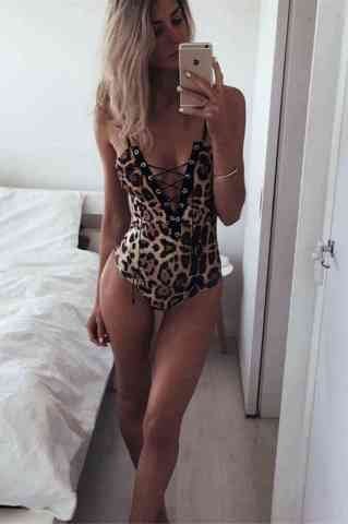 Leopar Body Gecelik iç giyim ABM8703