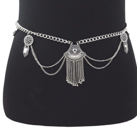 Gypsy Püsküllü Boho Zincir Kemer ABM6719