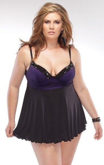 Büyük Beden Seksi Fantazi Babydoll ABM2744