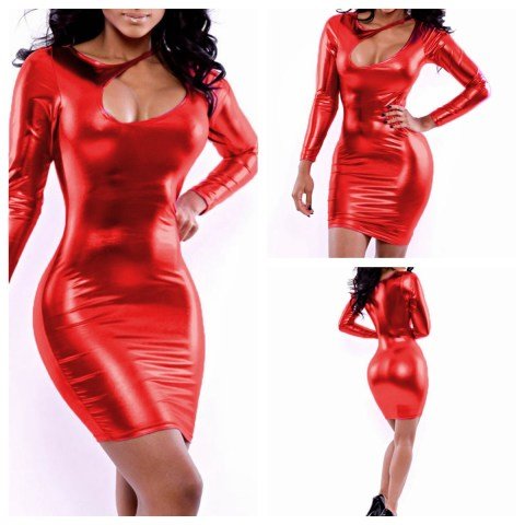 Metalik Parlak Mini Elbise ABM6749
