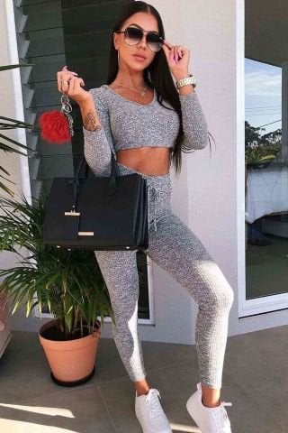Eşofman Pijama Takım Gri ABM8776