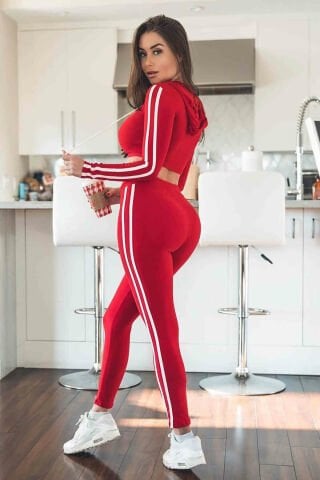 Penye Eşofman Pijama Takım Kırmızı ABM8779
