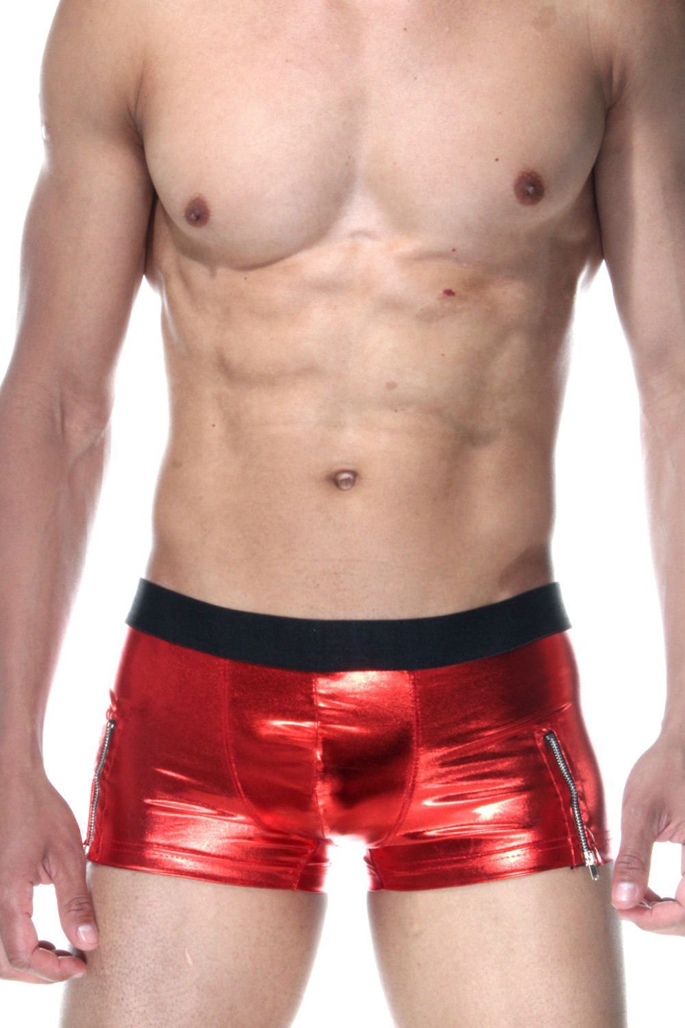 Fermuarlı Parlak Erkek Fantezi Boxer ABM9874