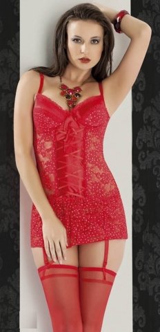 Kırmızı Jartiyerli Büstiyer Takım ABM6892