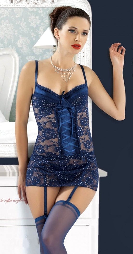 Lacivert Jartiyerli Büstiyer Takım ABM6893