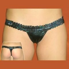 Silver Fantazi Lame Pullu Esnek Lastik Tanga ABM2895