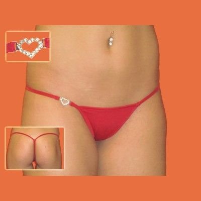 Gümüş Kalp ve Taşlı Seksi Tanga ABM2899