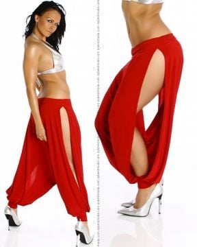 Derin Yırtmaçlı Seksi Büyük Beden Pantalon ABM4922