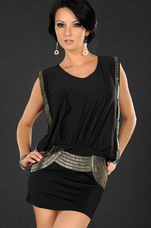 Siyah Gece Elbisesi Seksi Mini Elbise ABM4936