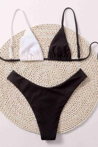 Siyah Beyaz Bikini Takım ABM8949