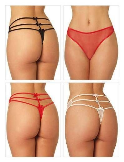 Transparan Fiyonklarla Süslü G-String 384002