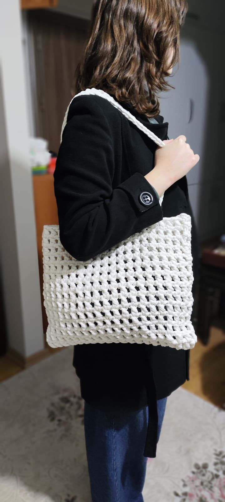Veronika Beyaz Çanta 36cm x 28cm ABM9973