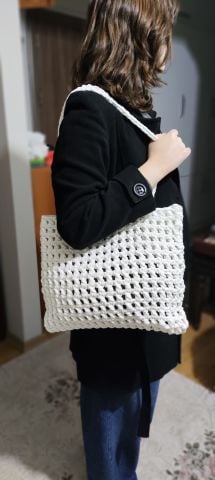 Veronika Beyaz Çanta 36cm x 28cm ABM9973