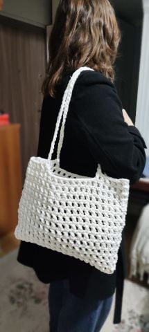Veronika Beyaz Çanta 36cm x 28cm ABM9973
