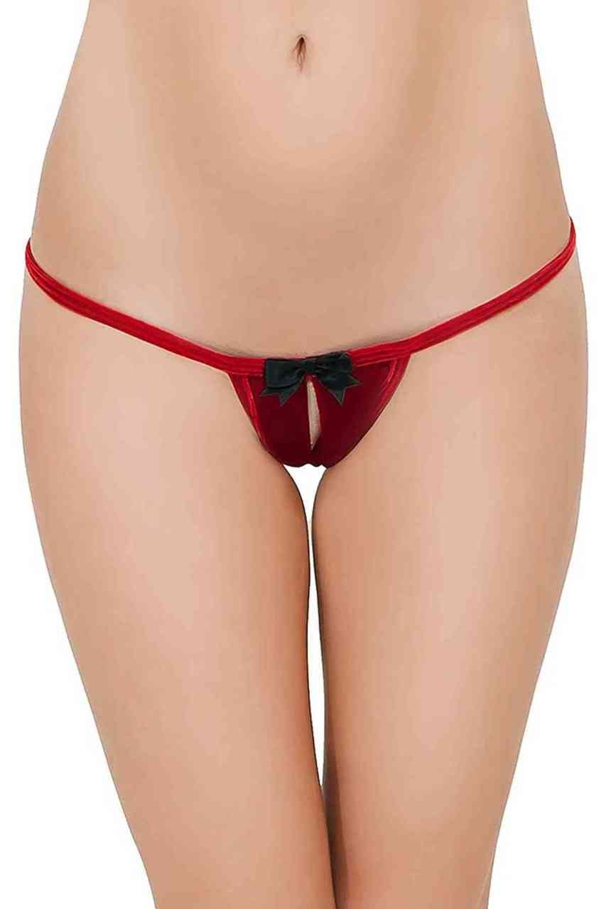 Kadife Kırmızı String ABM7978