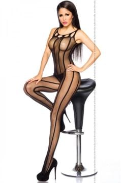 Seksi Çizgili Ağı Açık Vücut Çorabı ABM2979