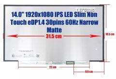 14.0 Full Hd 1920x1080 NV140FHM-N4C N140HCE-EN2 REV.C2 N140HCA-EAC REV.C4, Lcd panel ekran