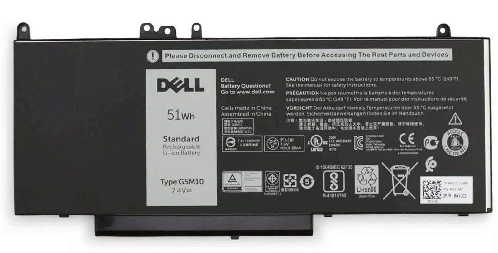 Dell Orjinal Latitude 6MT4T G5M10 E5270 E5470 P62G E5250 5450 E5450 E5550 5550 P37F P25S P48G P23T P62G 7v69y, txf9m R0Tmp Ryxxh, Txf9M, 8V5Gx, F5Ww5 Fdx0T Hk6Dv Wyjc2 Ym3Tc K9Gvn R9Xm9 P37F001 P23T001 P62G001 P48G001 Batarya Dell Pil