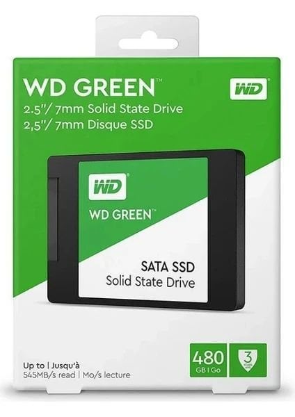 Wd Green 480 GB WDS480G3G0A 545-465 3D Nand 2.5'' SATA 3 SSD Disk