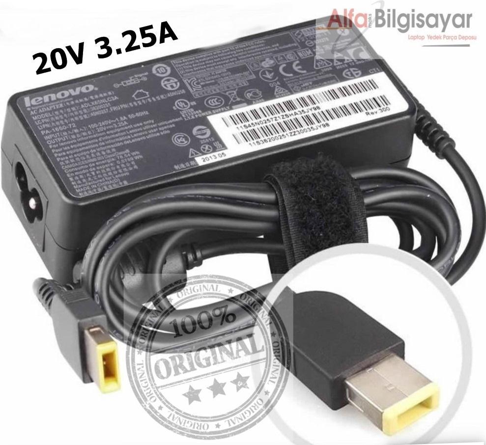 ORJINAL LENOVO ADLX65NDC3A, ADLX65NLC3A, ADLX65NCC3A Adaptör 20v 3.25A 65W Şarj Aleti   yoga serisi g50 z50 y50 G500 Z510 S510p G505 G510 X1 Carbon X1 Helix Yoga 11S 13 M490S E431 E531 Z501 Z505 G400 G405 G500 G505 G500S Touch S210 S310 s405 S410 S410P S5