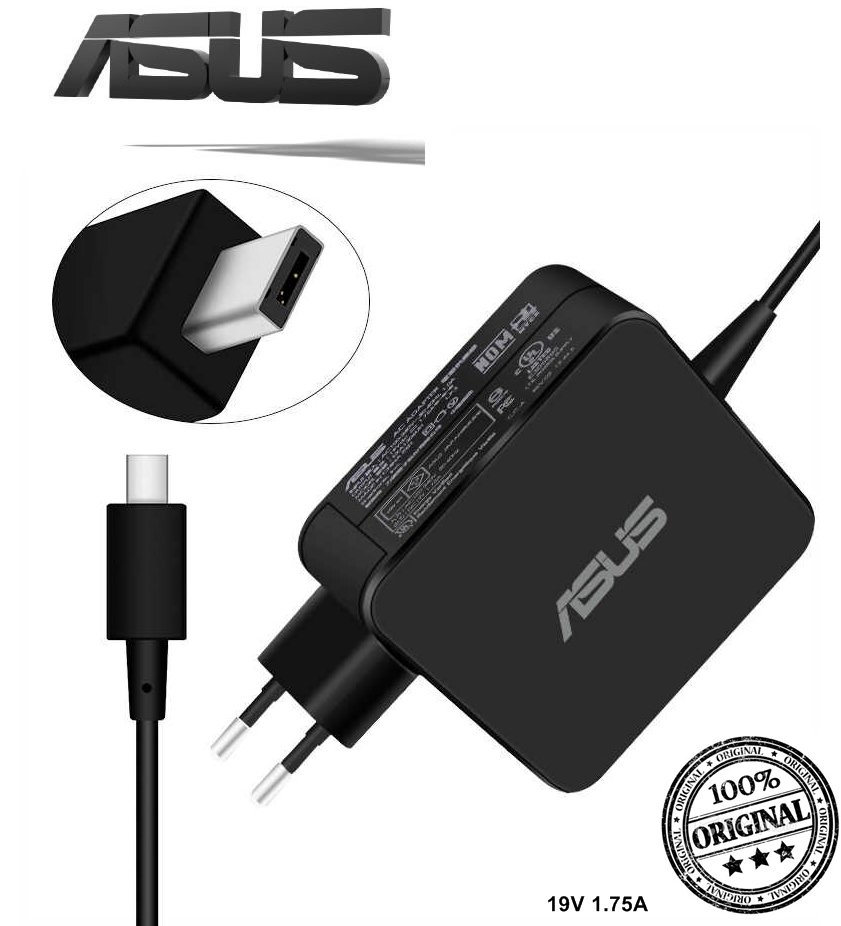Orjinal Asus VivoBook Transformer Book Flip Eee Book X205, X205T,  X205TA, F205TA,  TP200SA  E200 E200H  E200HA E202SA  TP200 TP200S TP200SA  E202, E202SA, E205SA  ADP-33BW X205T X205TA E202 TP200   ADP-33AW EXA1206UH 19V 1.75A 33W   Adaptör Şarj Cihazı