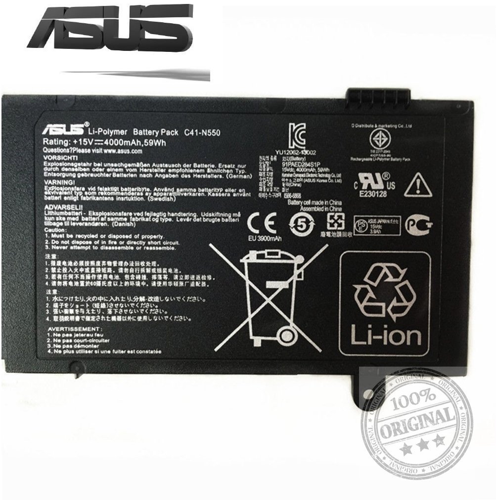 Asus C41-N550  N550 ROG G550 G550J G550JK N550J N550Ja Q550 Q550LF Q550L Batarya Pil Orjinal