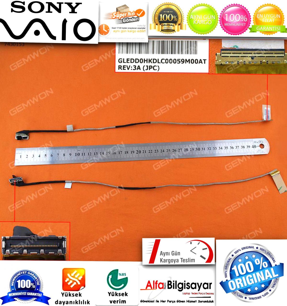sony Vaio SVf153 svf-153 svf154 Serisi  LCD LED DD0HK5LC000 hk5   Led Lcd Data Lvds Flex Kablo