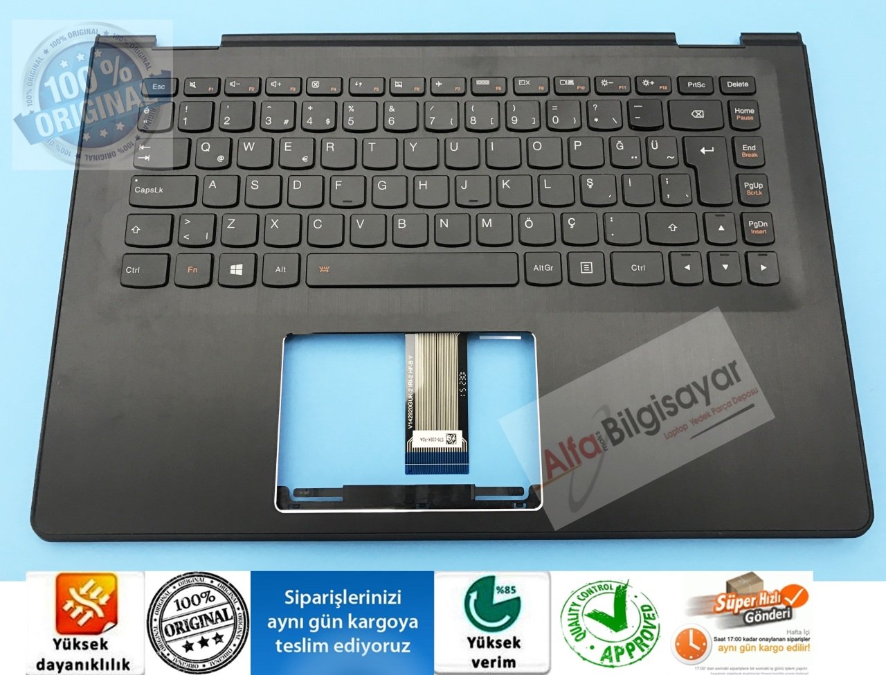 2.EL lenovo yoga 500-14Isk 500-14Ihw 500-14Ibd 500-14acl 14inch cihazlar için uyumlu Üst kasasıyla touch  Klavye  TuşTakımı Q-Türkçe