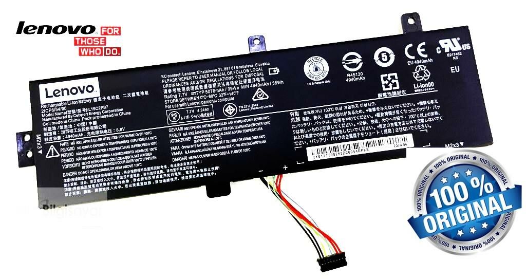Lenovo ideapad 310-15ABR, 80ST, 310-15ISK, 310-15IAP, 80TT, 310-15IKB, 80TV, 310-15ISK, 80SM, 80UH AP10T000700, 5CD0135822, AP10T000C00,  510-15ISK, 80SR, 510-15IKB 80SV,  L15C2PB7  Batarya Pil Orjınal Sıfır