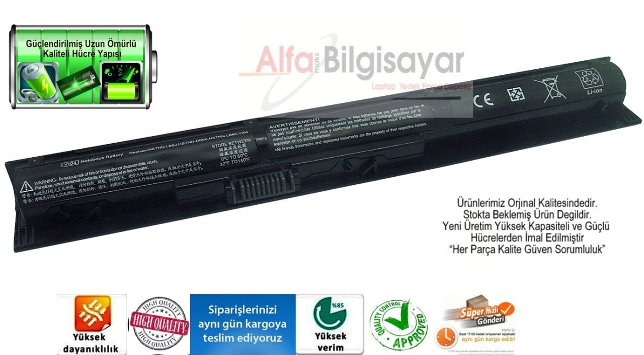 hp Pavilion VI04 TPN-Q140  756743-001 756745-001 HSTNN-DB6K 756479-421 HSTNN-LB6KHSTNN-LB6J  TPN-Q144 TPN-Q140 15-p 14-u 15-k probook 440 g2 445 g2 450 g2 455 g2  Batarya Pil VI04 756478-421 756479-421 756745-001 756743-001 756744-001 HSTNN-DB6I HSTNN-DB6