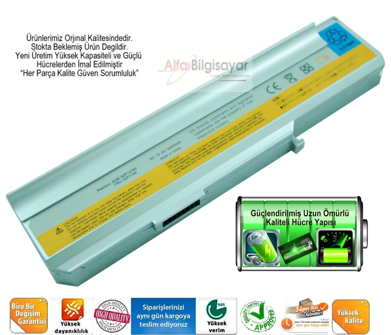 Lenovo N100 N200  40Y8317, 41U5027, 42T4516, 42T5213, 42T5242, 92P1184, 92P1186, 92P1188, Lenovo 3000 N200 Batarya, Lenovo 3000 N100 Batarya, Laptop Pil