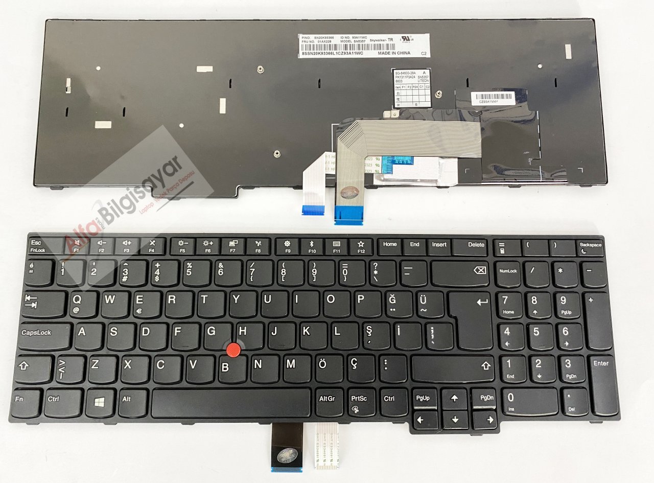 Lenovo ThinkPad E570, E575, E575C 20H5 20H6 20H7 20H8 model SN5357 SN20K9336 fRU : 01AX228 Klavye Tuş Takımı